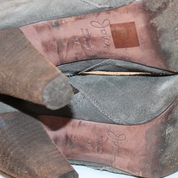 Joie Gray Suede Knee High Boots Women’s Size 6.5 Heeled Over the Knee - Picture 8 of 11